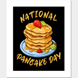 happy national pancake day Posters and Art